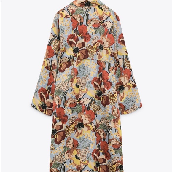 Zara Satin Effect Print Dress - Picture 5 of 7